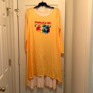 Brand new yellow long sleeve high low dress